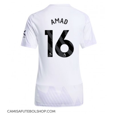 Camisa de time de futebol Manchester United Amad Diallo #16 Replicas 2º Equipamento Feminina 2025-26 Manga Curta Camisa de time de futebol Manchester United Amad Diallo #16 Replicas 2º Equipamento Feminina 2025-26 Manga Curta